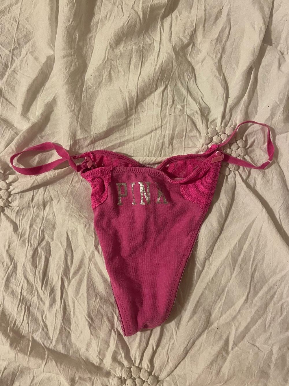 well used panties - victoria’s secret PINK g-string